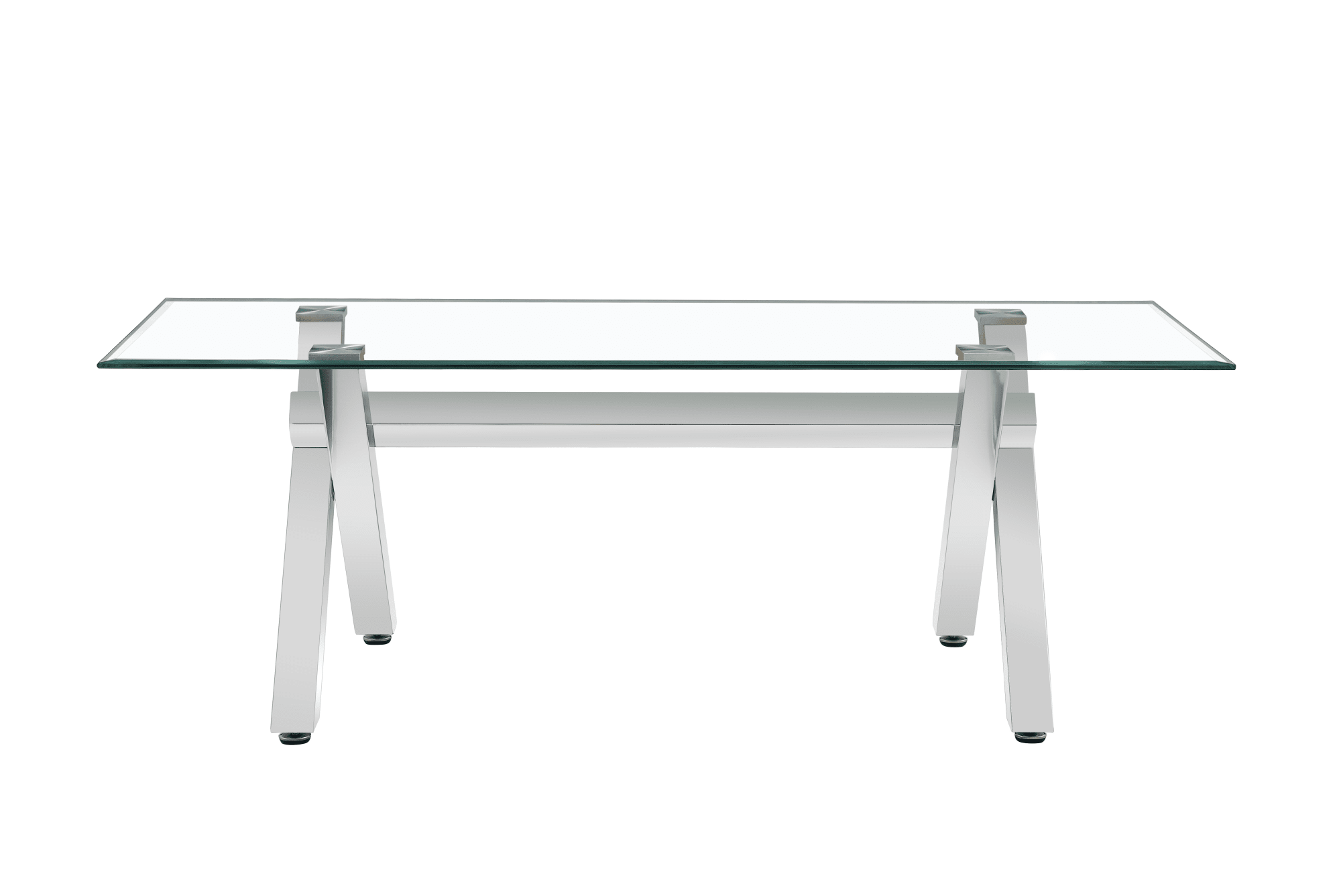 TABLE REPAS IXE METAL CHROME TRANSPARENT 180x90x75