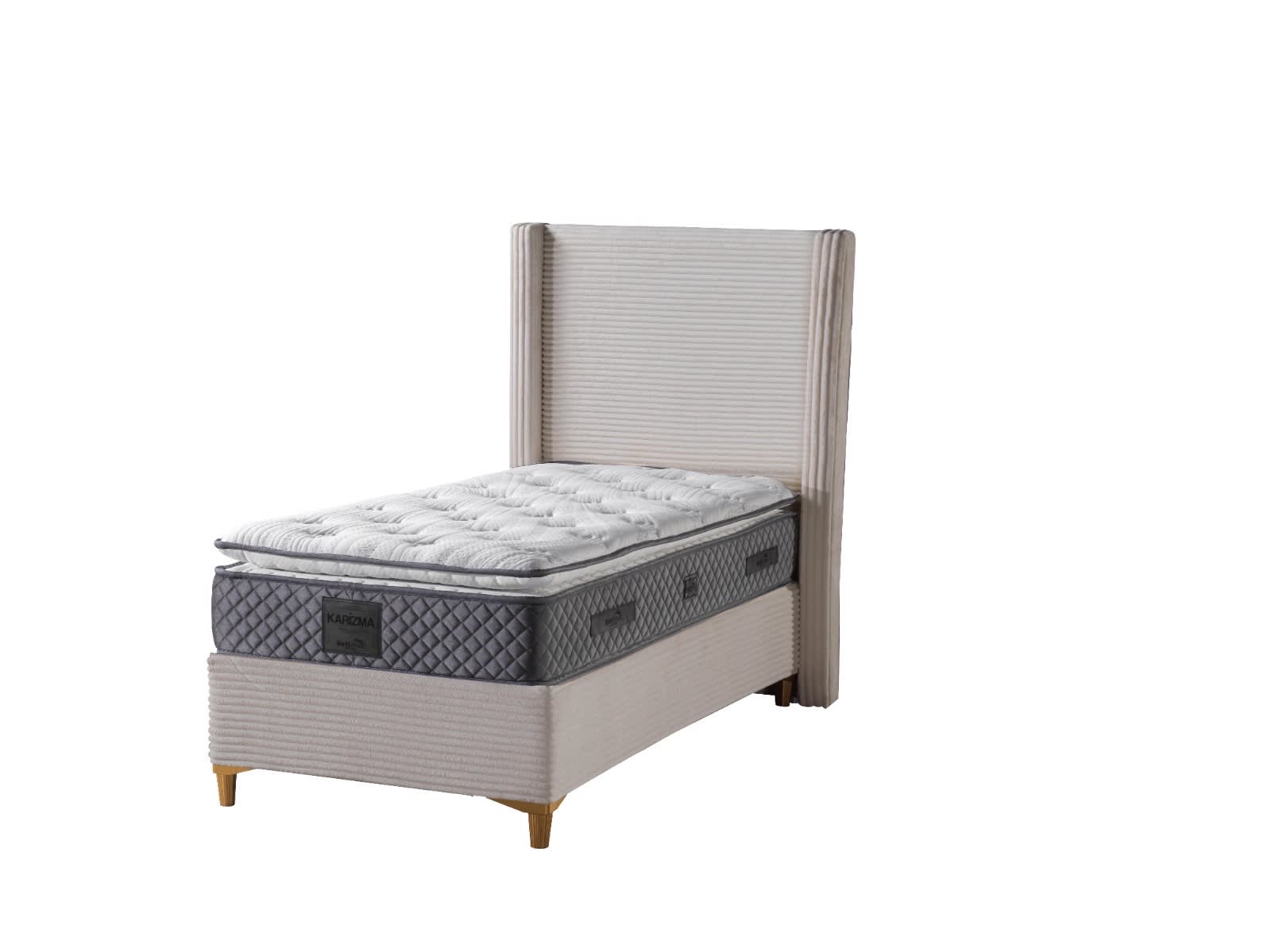 LIT COFFRE VENUS COTELE BEIGE 90X190CM