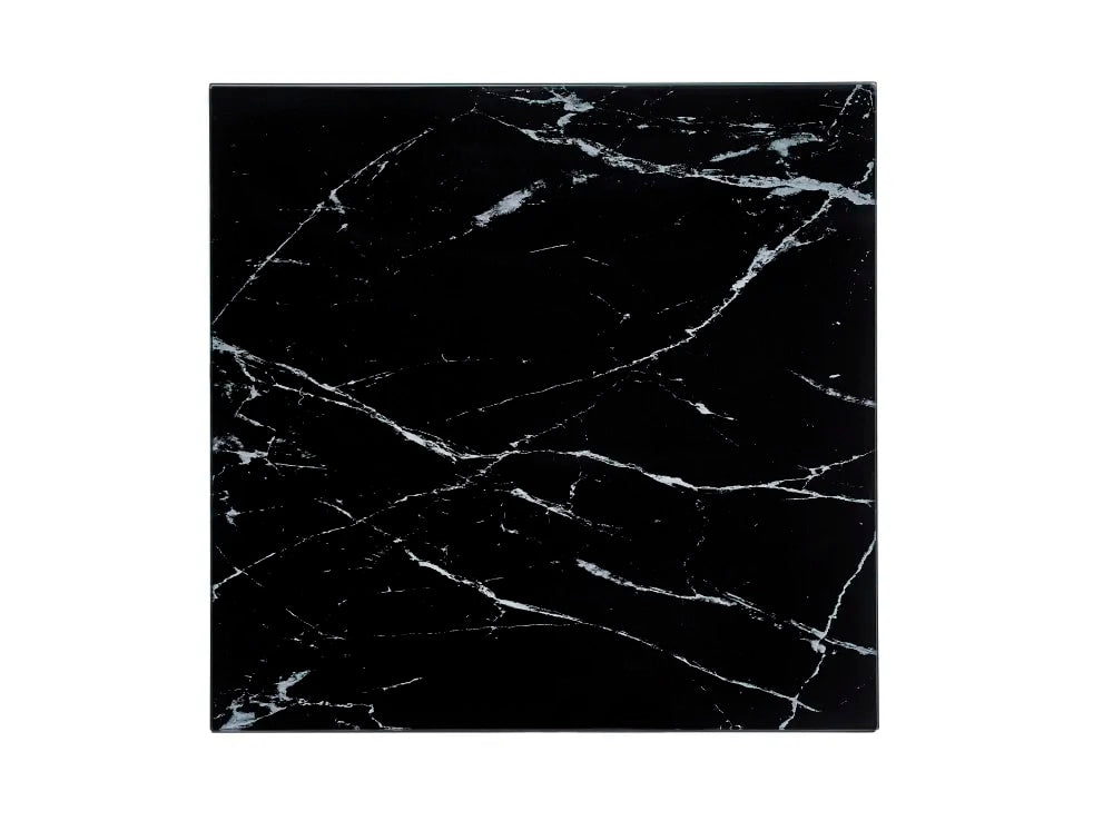 Table Basse ALINA Gold plateau en verre trempé 80x80x45 cm