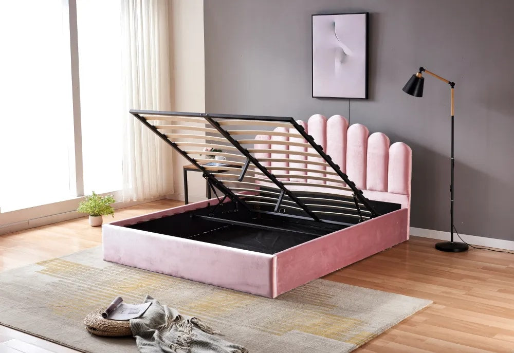 Lit coffre 2 places 160x200 cm DOHA sommier coffre intégré