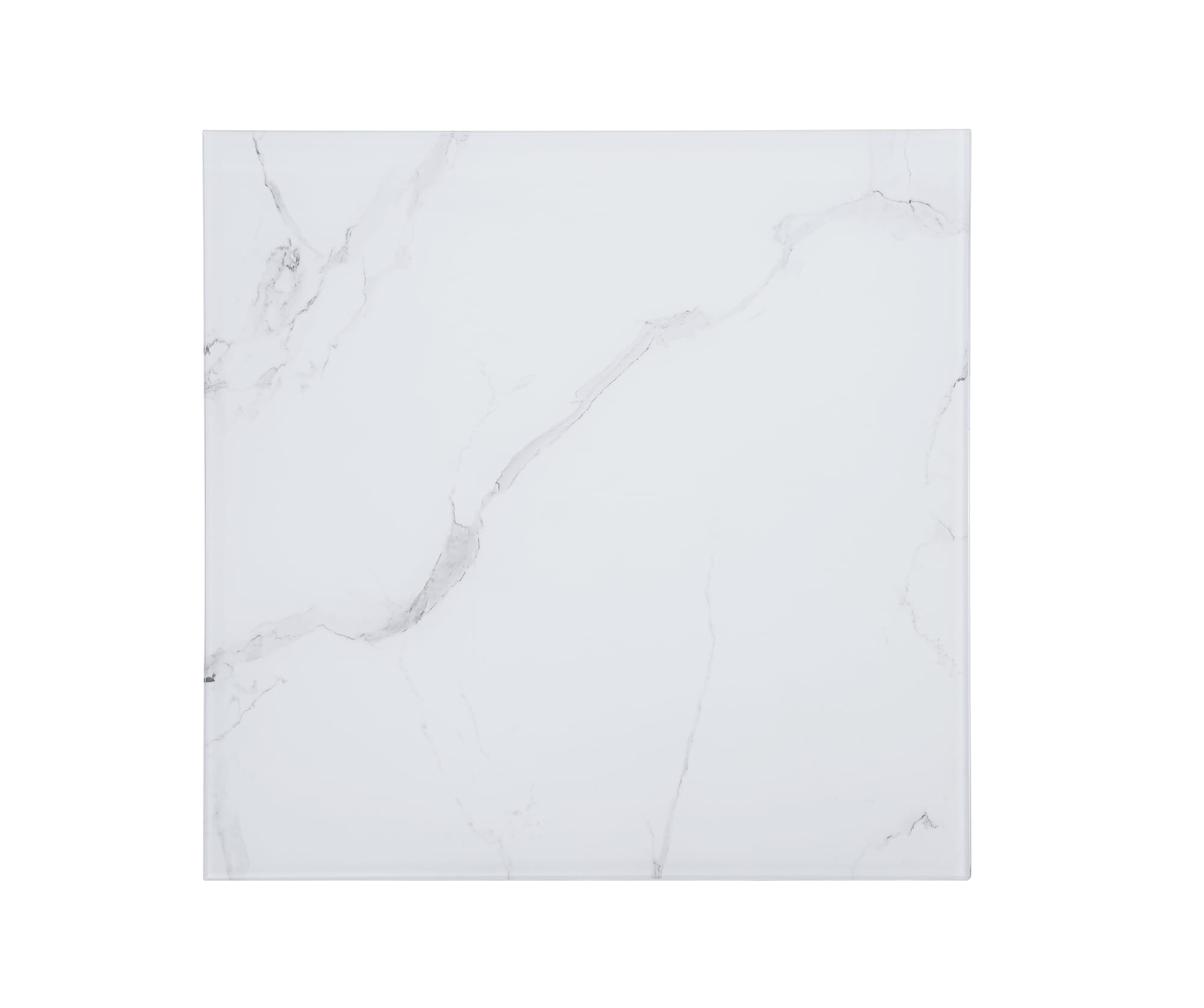 TABLE BASSE ALINA GOLD VERRE MARBRE BLANC 80x80x45cm