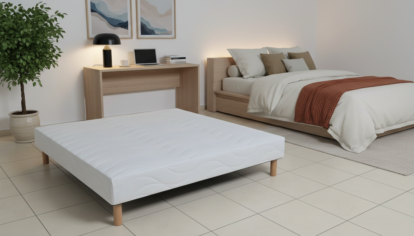 SOMMIER TAPISSIER 140x190 cm + PIEDS OFFERTS