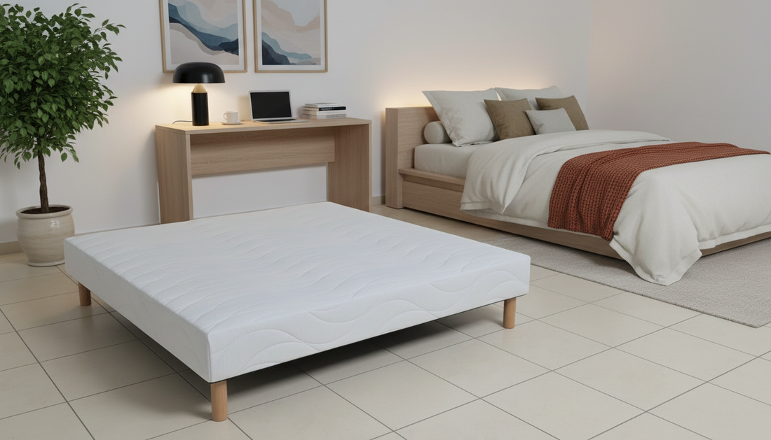 SOMMIER TAPISSIER 140x190 cm + PIEDS OFFERTS