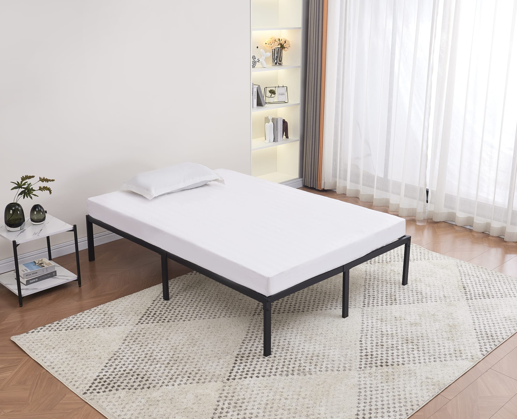 SOMMIER A LATTES NOIR 140X190CM