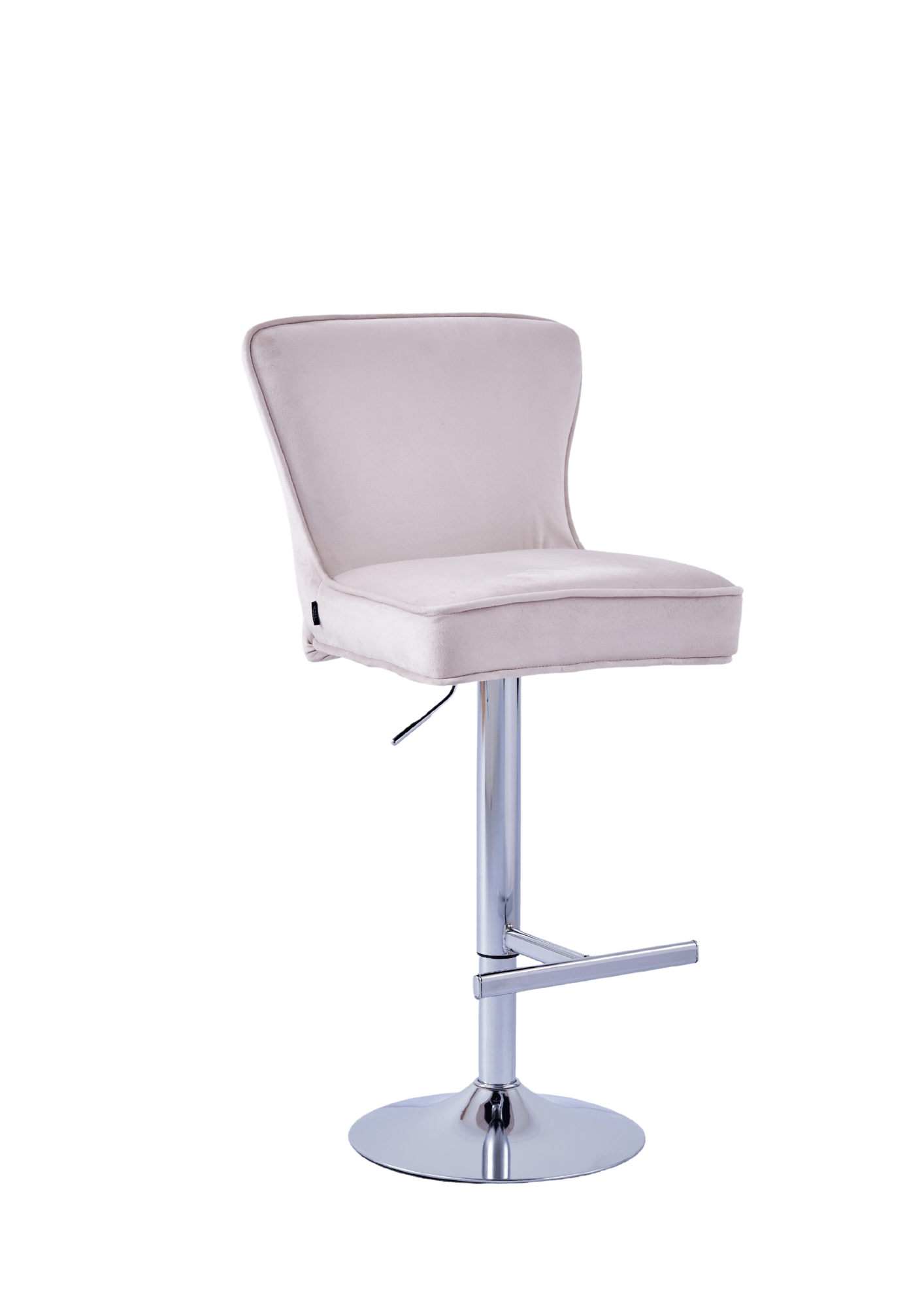 Lot de 2 tabourets de bar GABRIELLE Chrome en velours