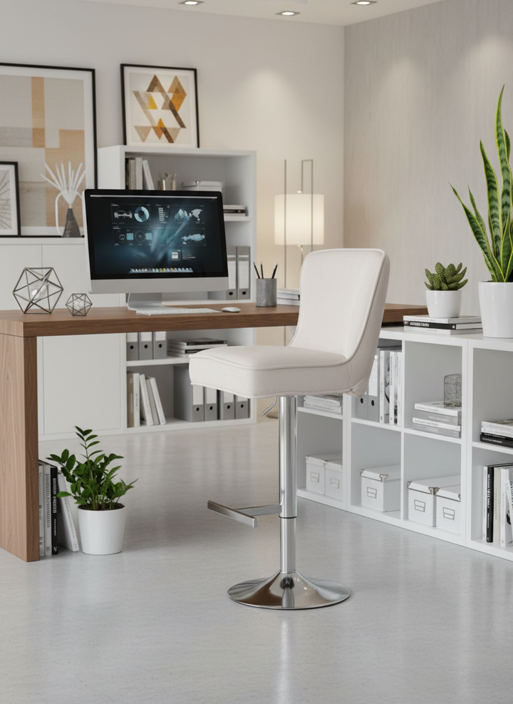 Lot de 2 tabourets de bar GABRIELLE Chrome en velours