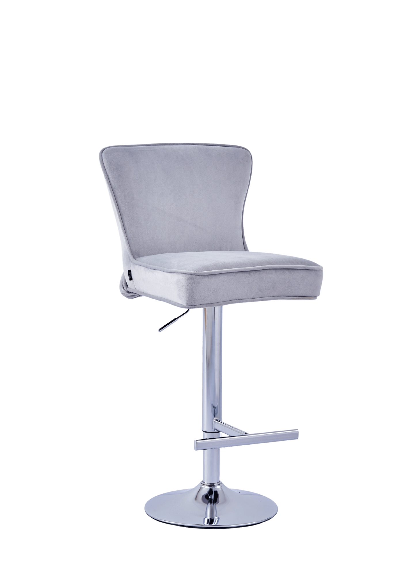 Lot de 2 tabourets de bar GABRIELLE Chrome en velours