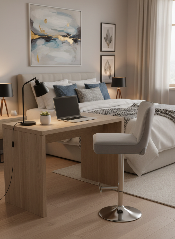 Lot de 2 tabourets de bar GABRIELLE Chrome en velours