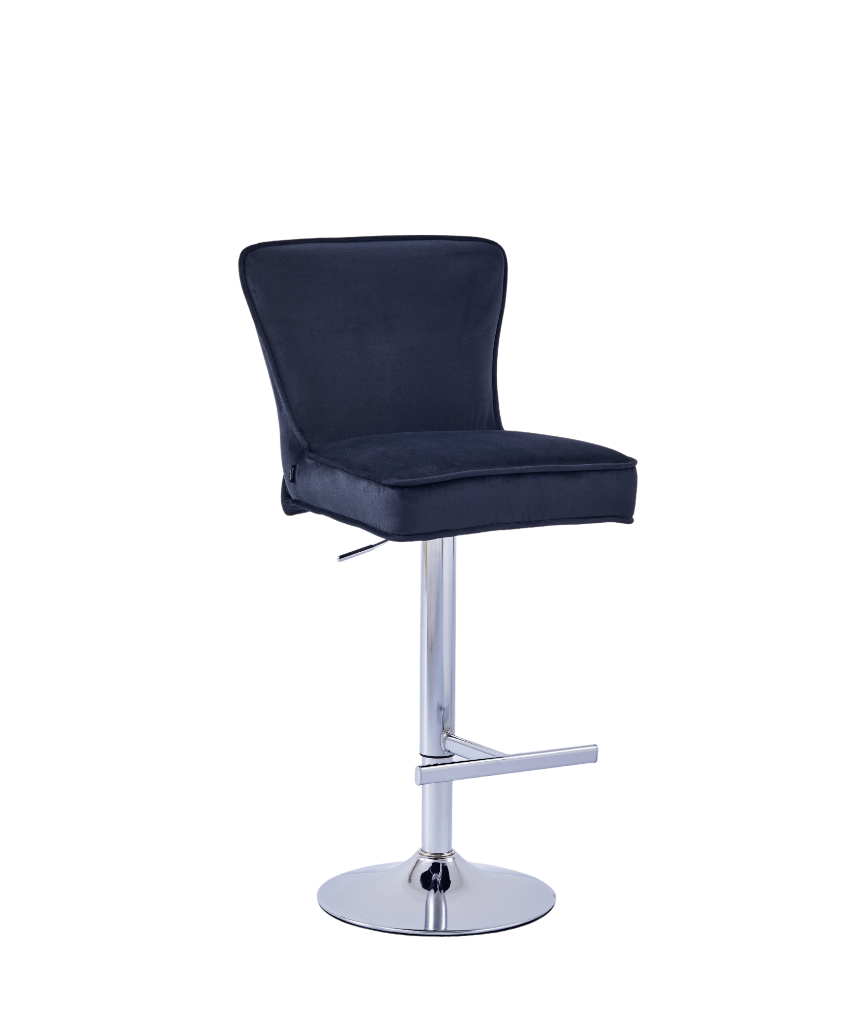 Lot de 2 tabourets de bar GABRIELLE Chrome en velours