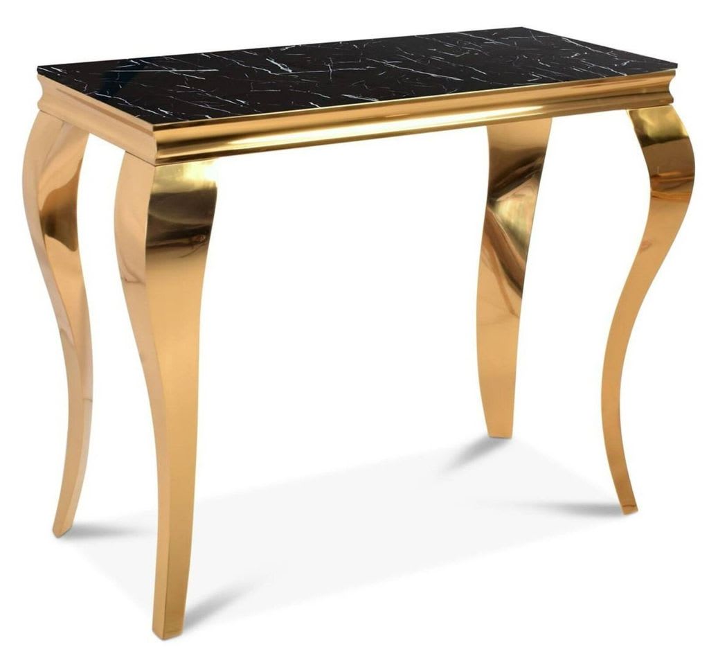 CONSOLE BAROQUE GOLD MARBRE NOIR 110x50x85 cm