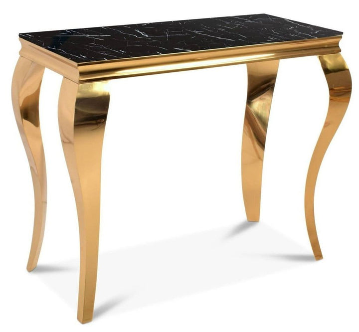 CONSOLE BAROQUE GOLD MARBRE NOIR 110x50x85 cm
