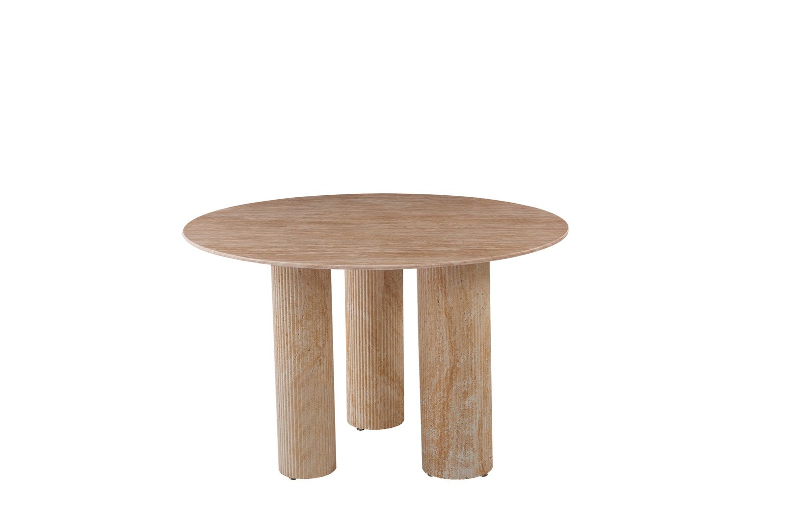 TABLE REPAS ANAÏS PIEDS TRAVERTIN PLATEAU CERAM TRAVERTIN 120CM