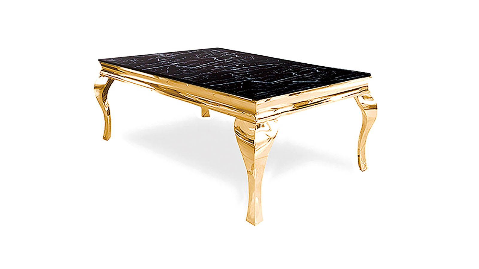 TABLE BASSE BAROQUE GOLD MARBRE NOIR 120x70x45 cm
