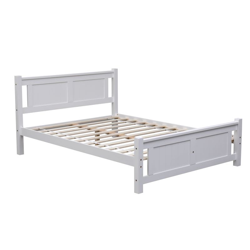 LIT BATNA EN BOIS BLANC 140X190cm