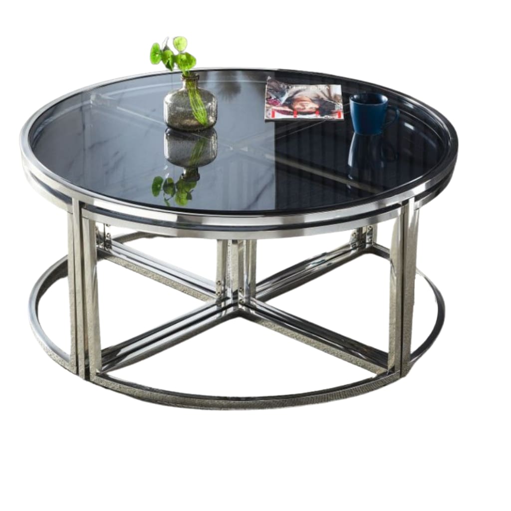 TABLE BASSE ELVE CHROME FUME 90x45 cm