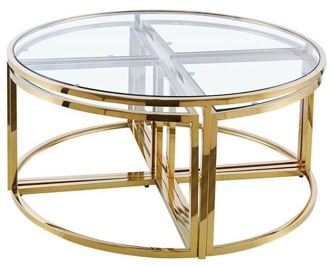 TABLE BASSE ELVE GOLD TRANSPARENT 90x45 cm