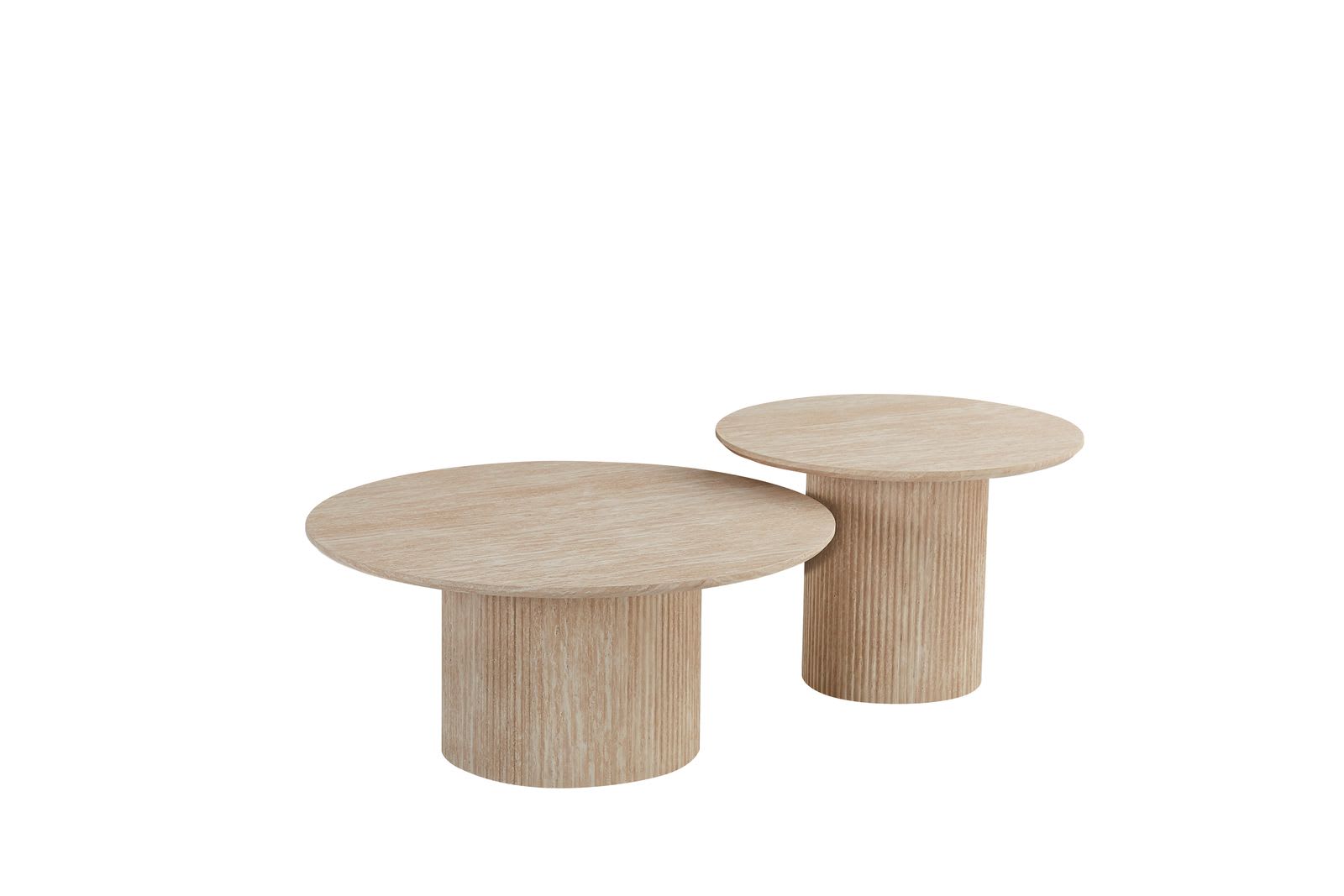 TABLE BASSE DUO BAIETA BEIGE 80X38CM / 60X45CM