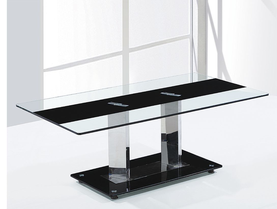 TABLE BASSE MAXENCE NOIR TRANSPARENT 120x60x45 cm