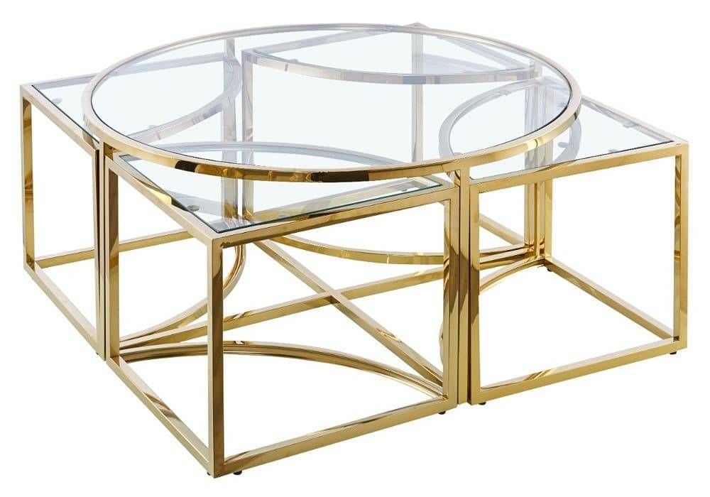TABLE BASSE ELVE GOLD TRANSPARENT 90x45 cm