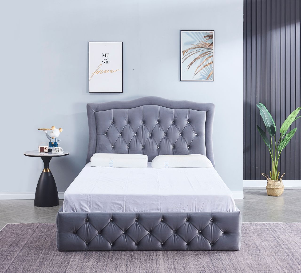 CADRE DE LIT TREND GRIS 140