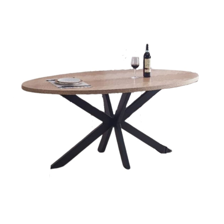 Table à manger en bois GAIA pieds en métal noir