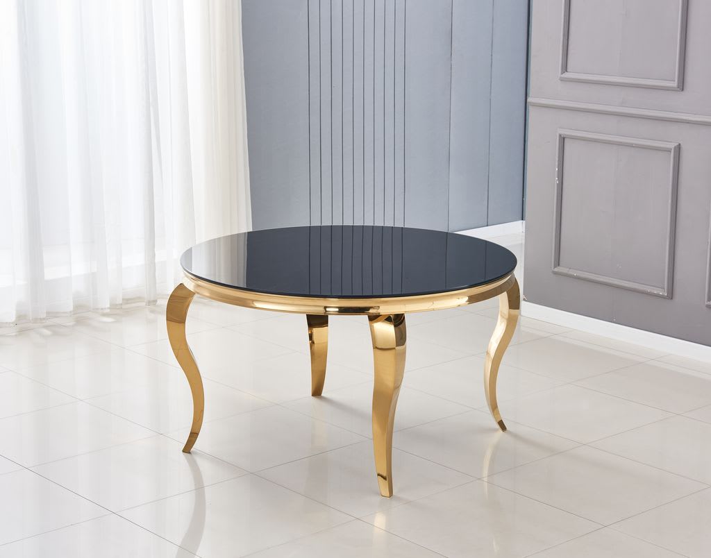 Table à manger ronde BAROQUE gold  130x75 cm