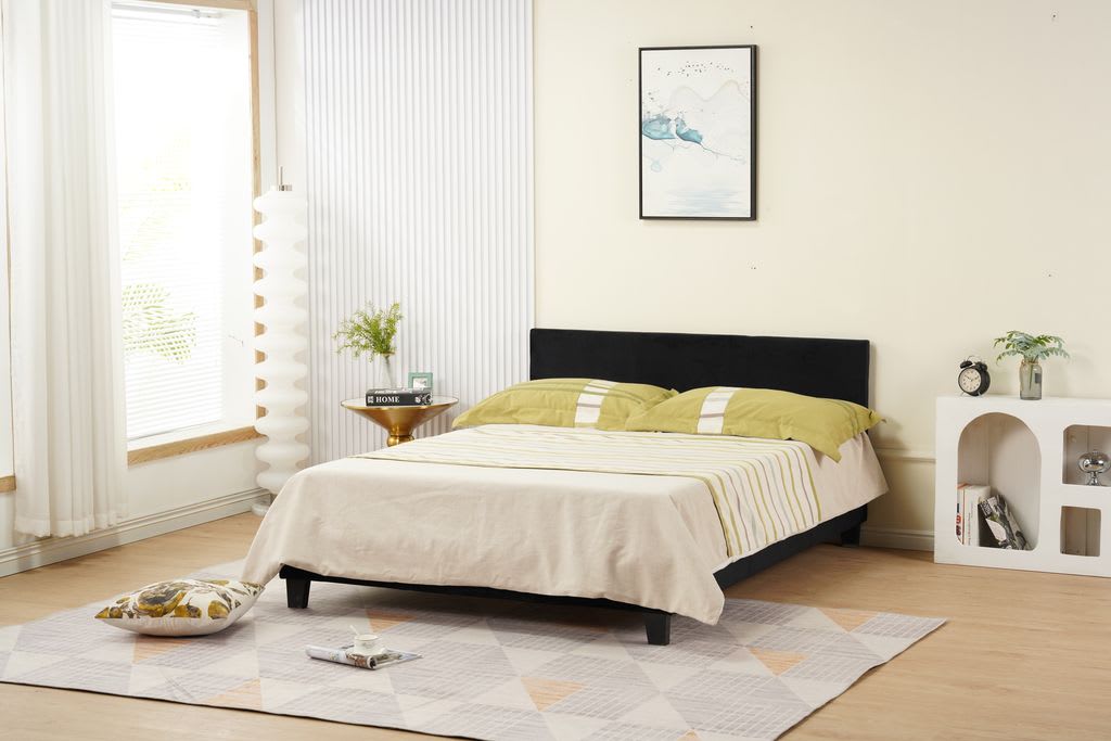 Lit 2 places 140x190 cm MELBOURNE Velours avec sommier intégré